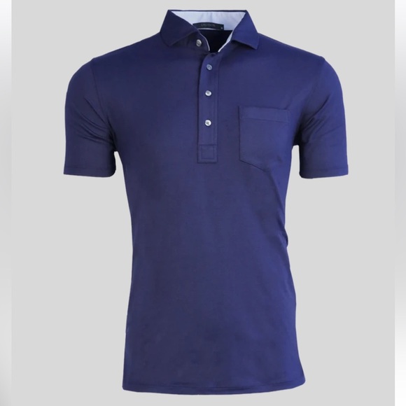 Greyson Apache II Short Sleeve Polo Shirt Maltese Blue NWT Size XL - Picture 3 of 7